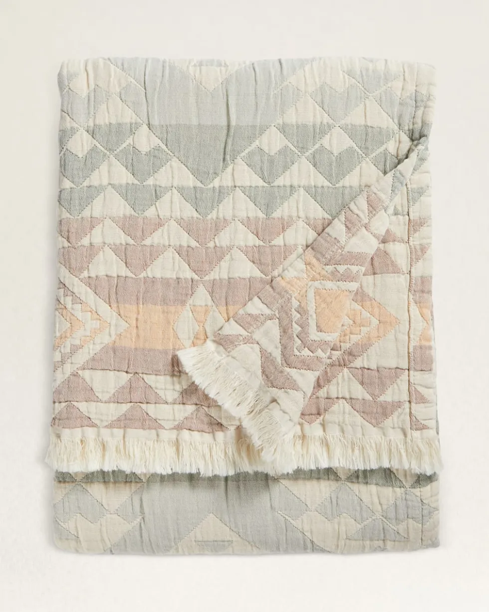 ORGANIC COTTON FRINGED THROW