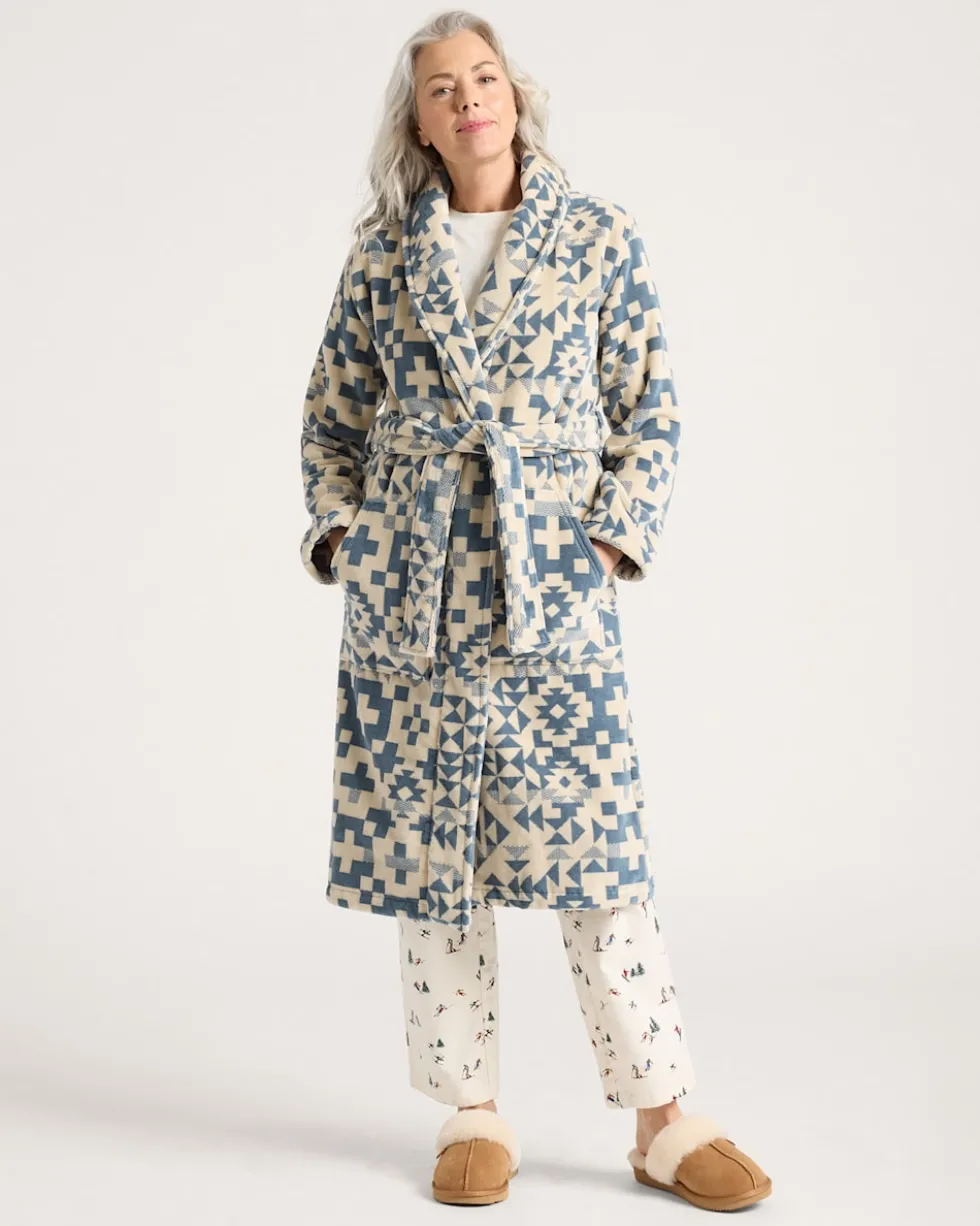 WOMEN'S BLUE RIDGE COTTON TERRY VELOUR BATHROBE