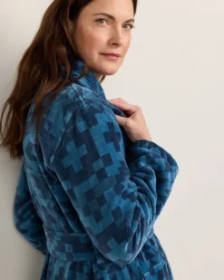 WOMEN'S BLUE RIDGE COTTON TERRY VELOUR BATHROBE