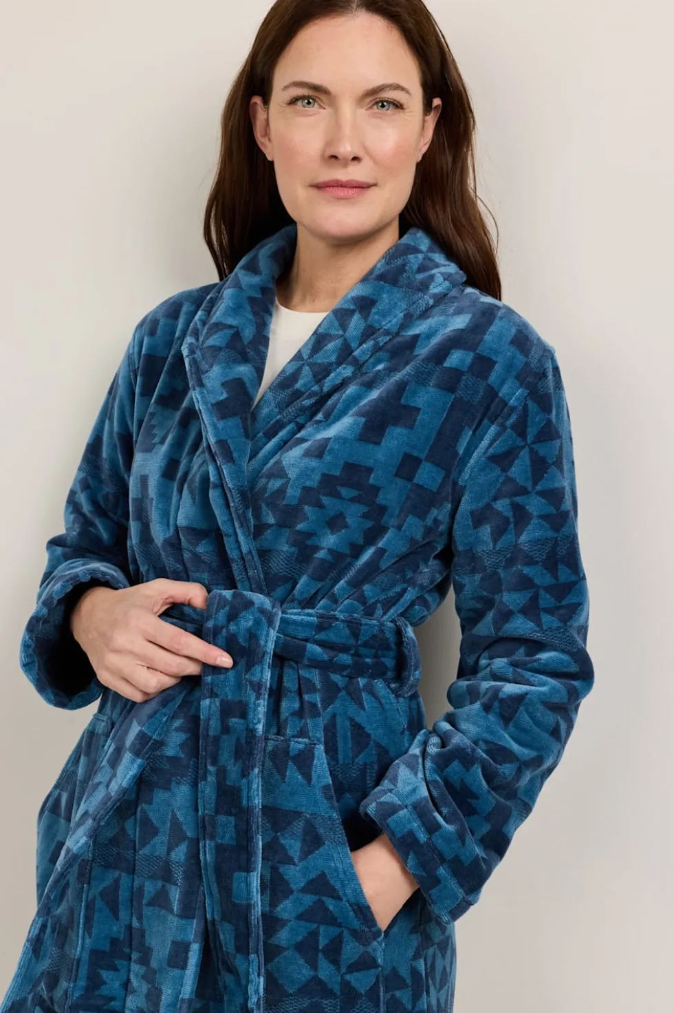 WOMEN'S BLUE RIDGE COTTON TERRY VELOUR BATHROBE
