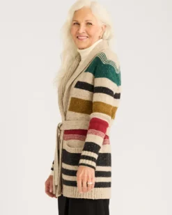 WOMEN'S CAMP STRIPE CARDIGAN