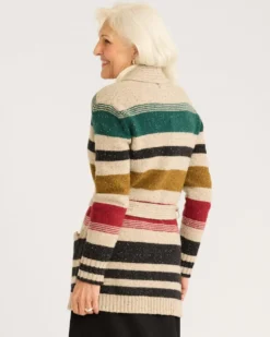 WOMEN'S CAMP STRIPE CARDIGAN
