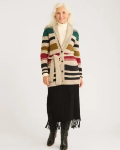 WOMEN'S CAMP STRIPE CARDIGAN