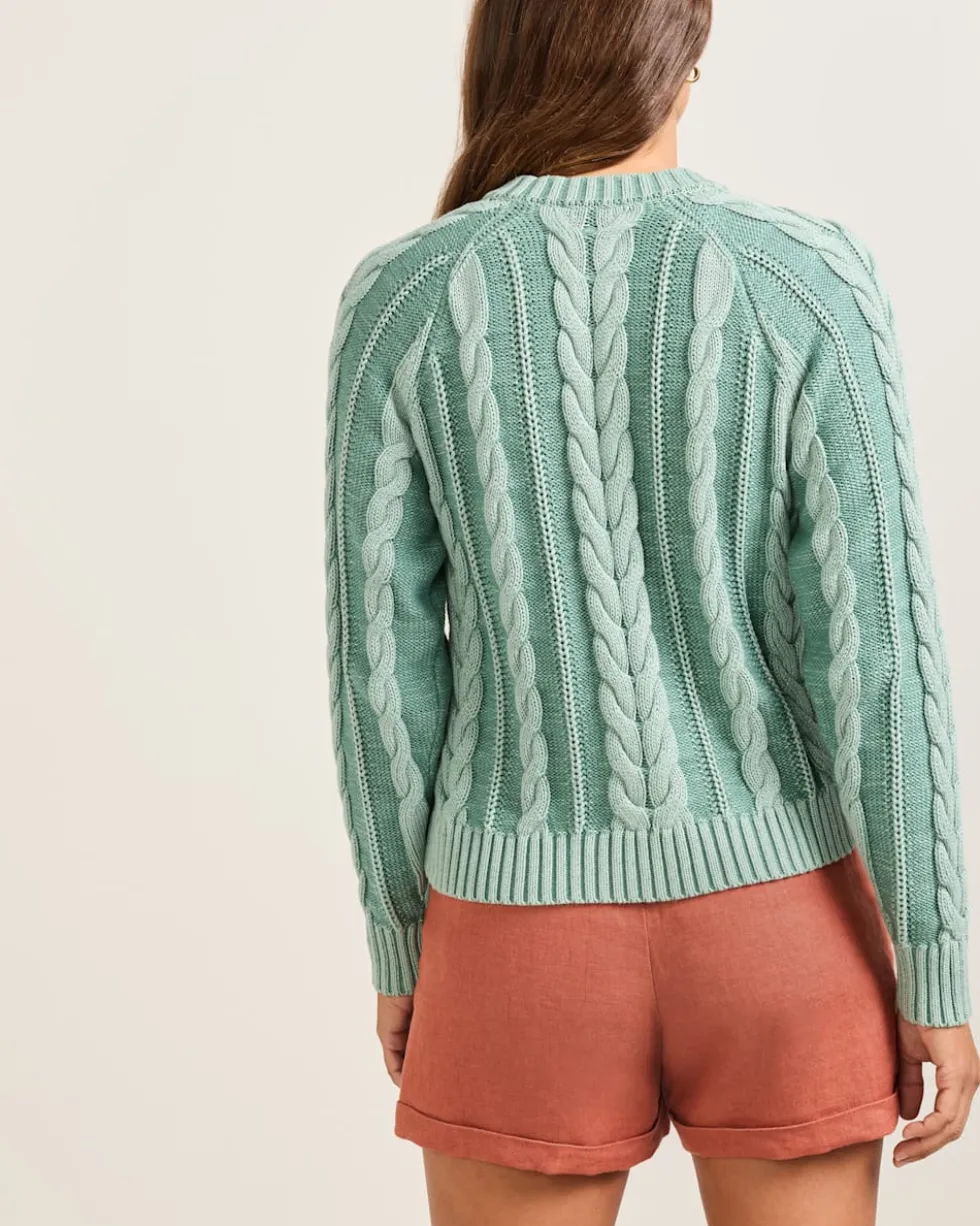 WOMEN'S COTTON CABLE CARDIGAN