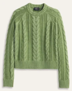 WOMEN'S COTTON CABLE SWEATER