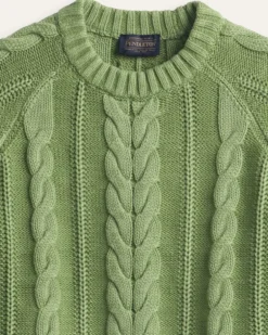 WOMEN'S COTTON CABLE SWEATER