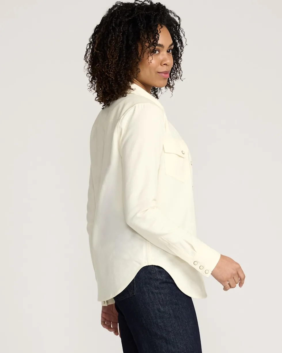 WOMEN'S COTTON TWILL GAMBLER SHIRT