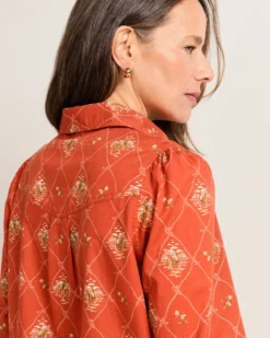 WOMEN'S COWGIRL LATTICE WINONA PUFF SLEEVE SHIRT