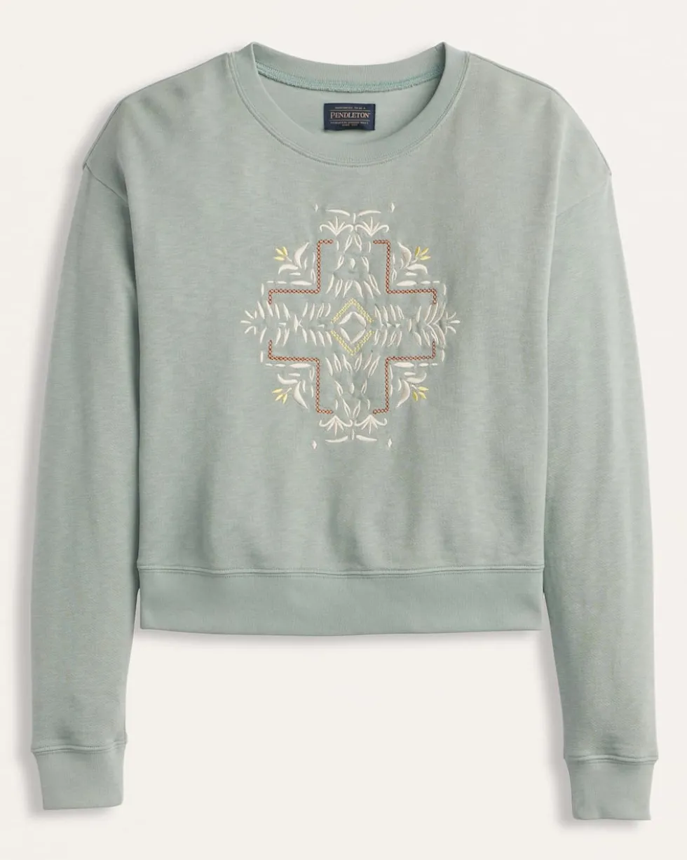 WOMEN'S EMBROIDERED FRENCH TERRY PULLOVER
