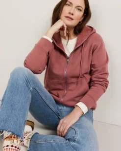 WOMEN'S EMBROIDERED GRAPHIC ZIP HOODIE