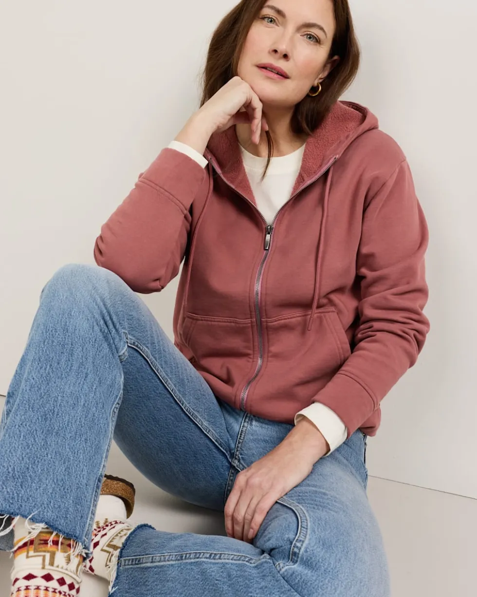WOMEN'S EMBROIDERED GRAPHIC ZIP HOODIE