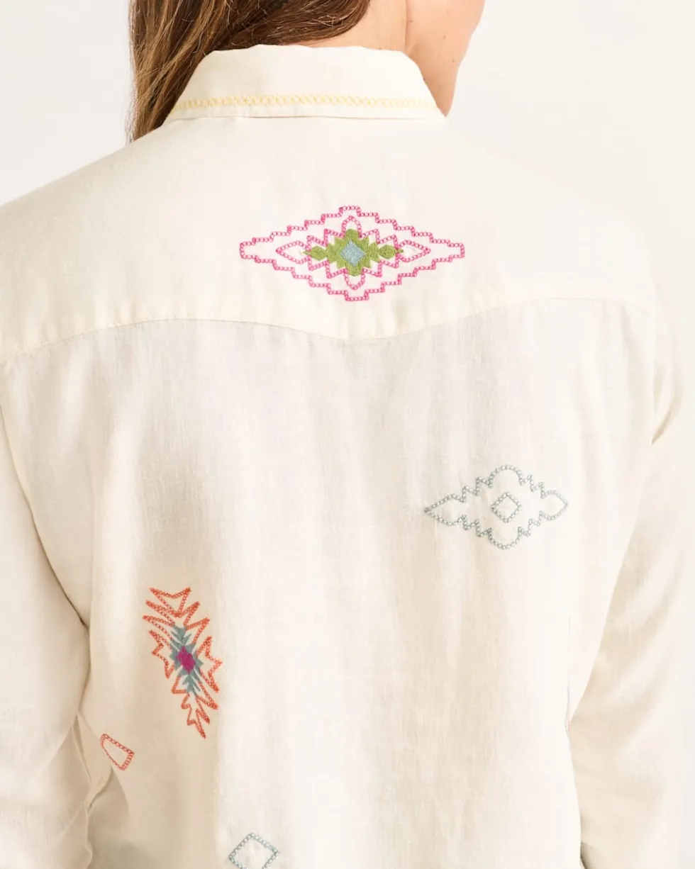 WOMEN'S EMBROIDERED PERFECT ONE POCKET SHIRT