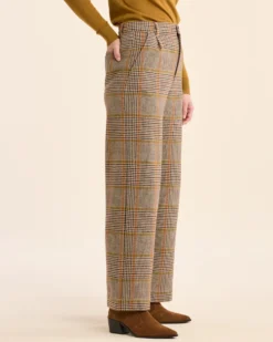 WOMEN'S GLEN PLAID WOOL TROUSERS