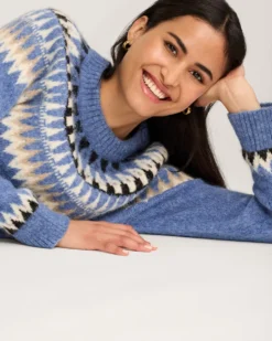 WOMEN'S OVERSIZED ALPACA FAIR ISLE SWEATER