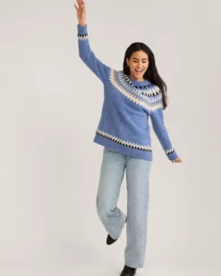 WOMEN'S OVERSIZED ALPACA FAIR ISLE SWEATER