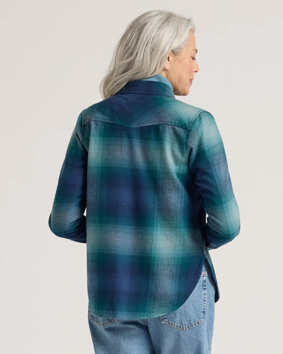 WOMEN'S PLAID COTTON FLANNEL RELAXED SHIRT