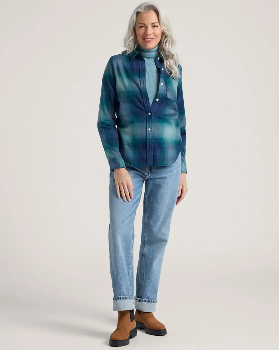 WOMEN'S PLAID COTTON FLANNEL RELAXED SHIRT