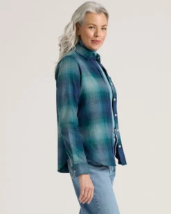 WOMEN'S PLAID COTTON FLANNEL RELAXED SHIRT