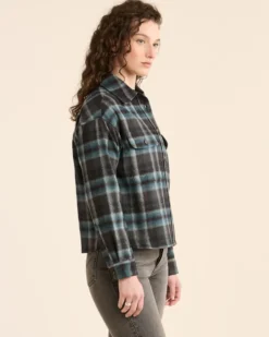 WOMEN'S PLAID CROPPED SHIRT