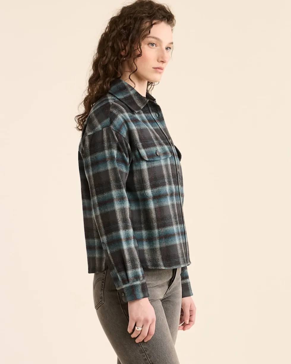 WOMEN'S PLAID CROPPED SHIRT