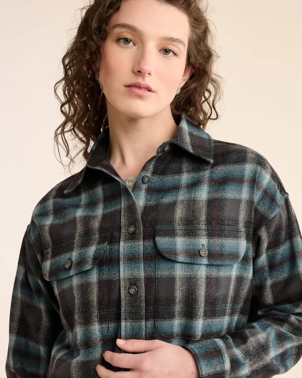 WOMEN'S PLAID CROPPED SHIRT