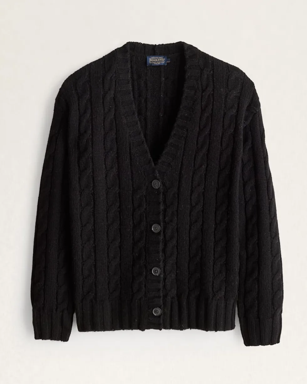 WOMEN'S SHETLAND COLLECTION FISHERMAN CARDIGAN