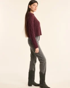 WOMEN'S SHETLAND COLLECTION FISHERMAN SWEATER