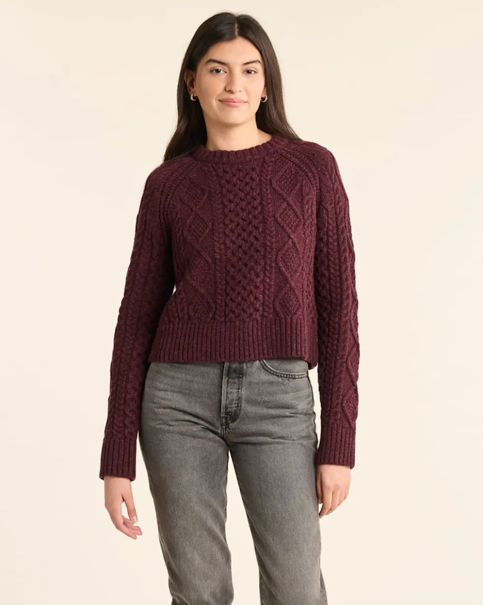 WOMEN'S SHETLAND COLLECTION FISHERMAN SWEATER