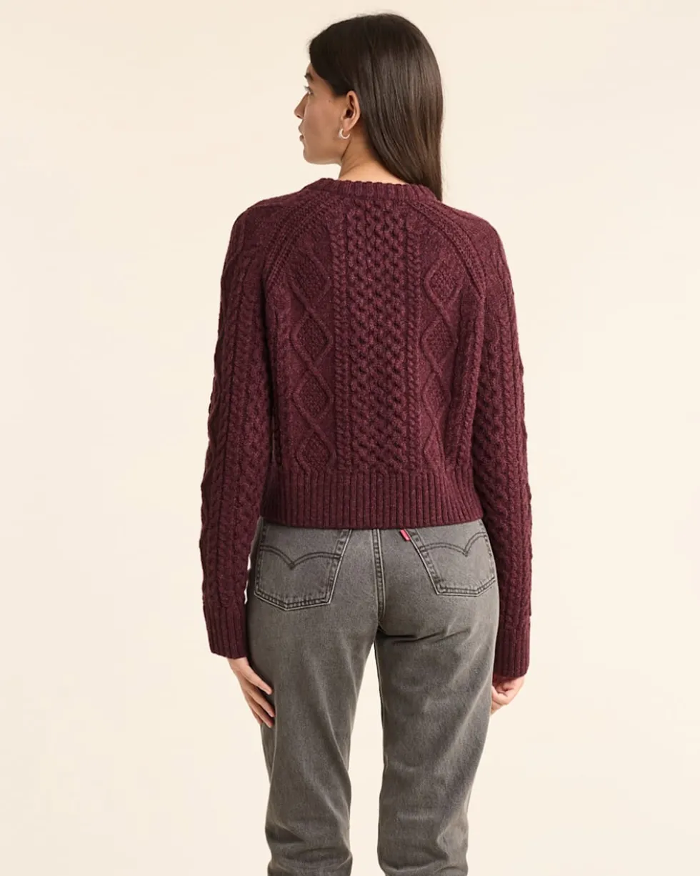 WOMEN'S SHETLAND COLLECTION FISHERMAN SWEATER