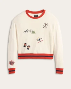 WOMEN'S SKI GRAPHIC FRENCH TERRY PULLOVER