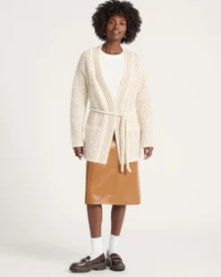 WOMEN'S TEXTURED ALPACA CARDIGAN