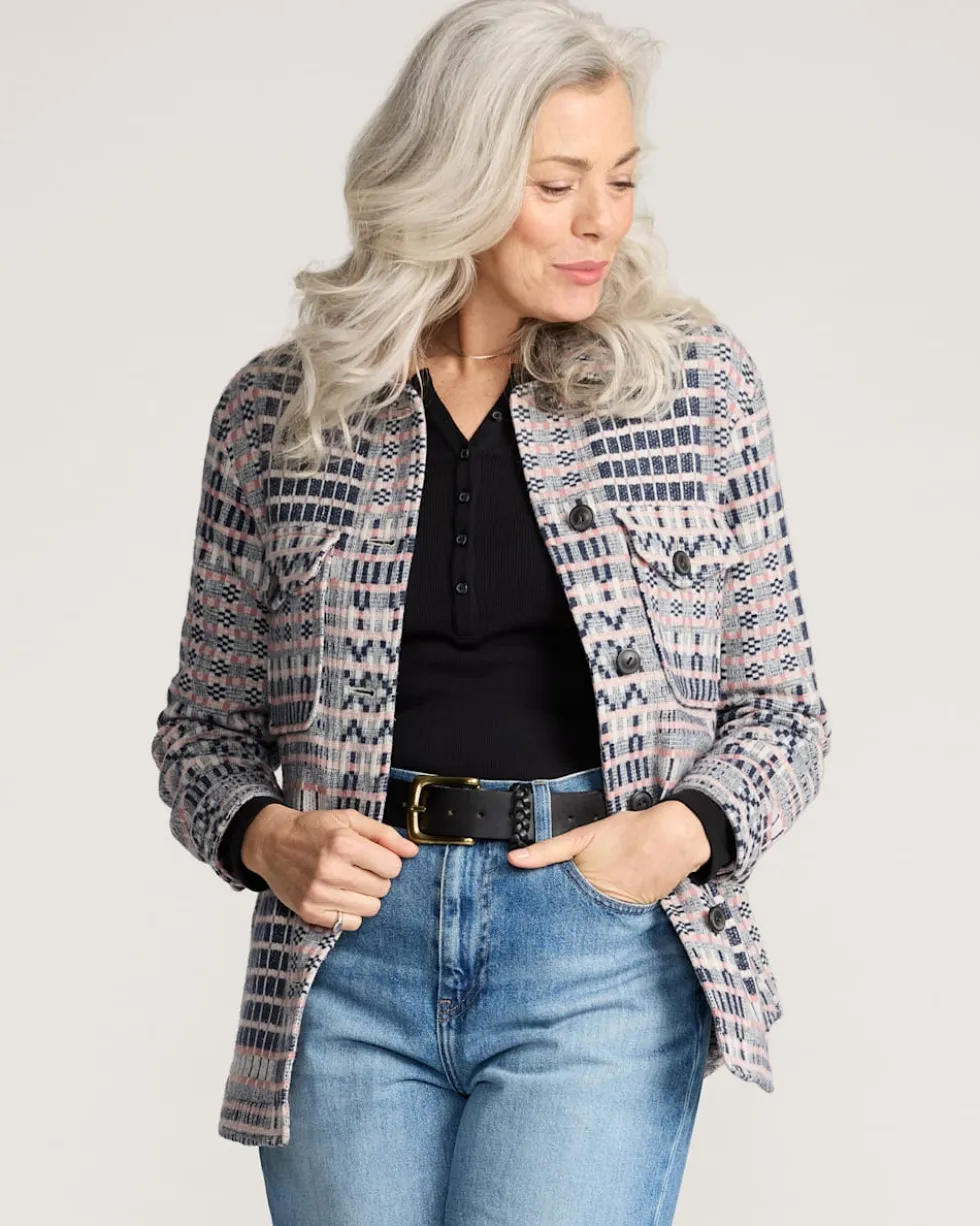 WOMEN'S TEXTURED WOOL SHIRT JACKET