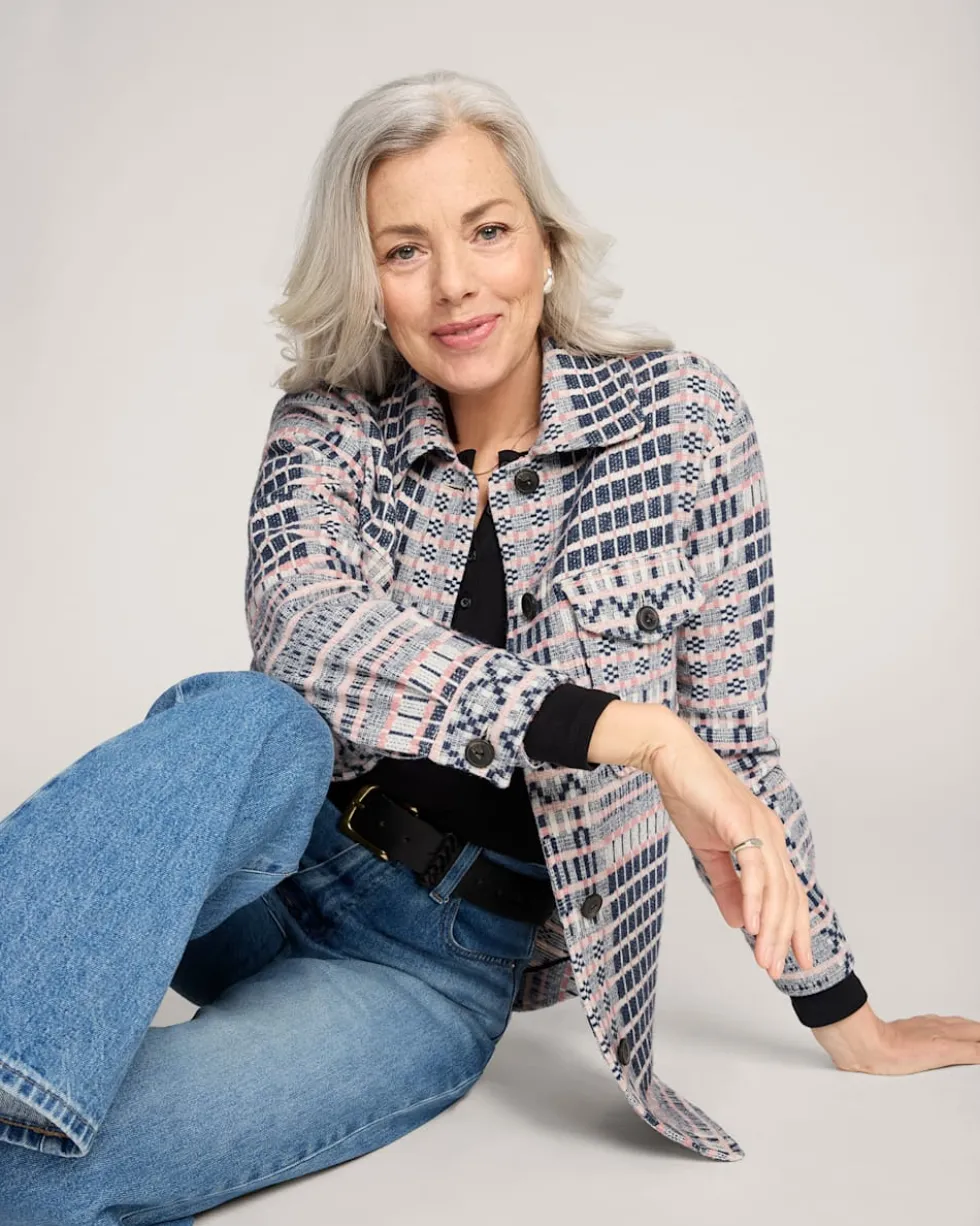 WOMEN'S TEXTURED WOOL SHIRT JACKET