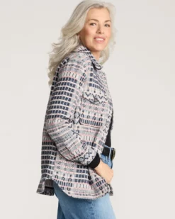 WOMEN'S TEXTURED WOOL SHIRT JACKET