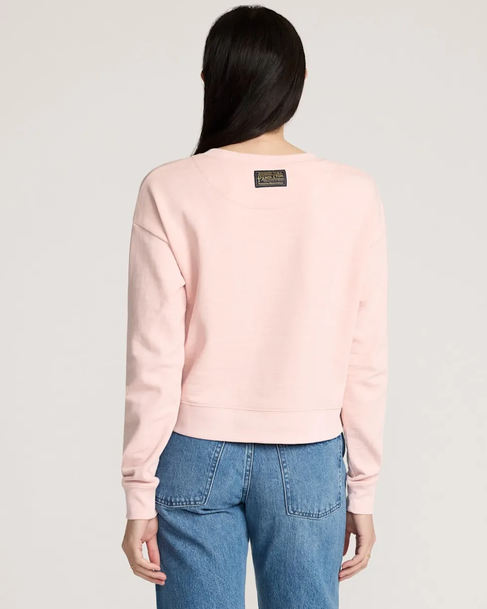 WOMEN'S WESTERN GRAPHIC FRENCH TERRY PULLOVER