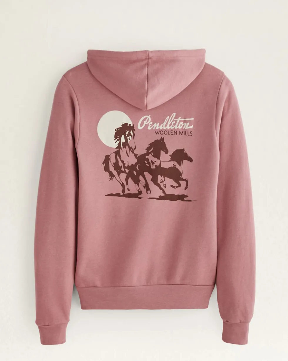 WOMEN'S WESTERN GRAPHIC ZIP HOODIE