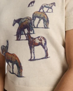 WOMEN'S WILD HORSE COTTON SWEATER