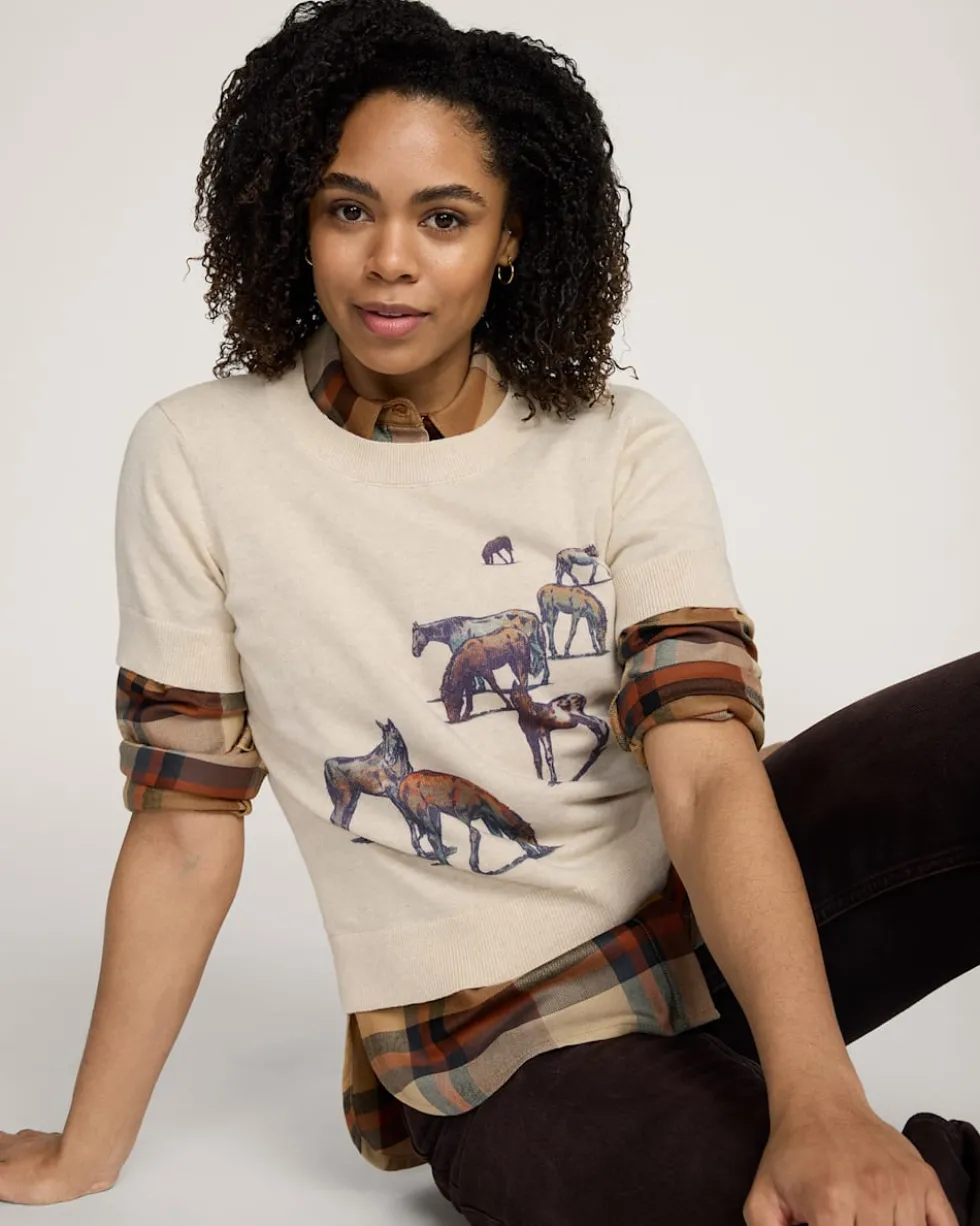 WOMEN'S WILD HORSE COTTON SWEATER